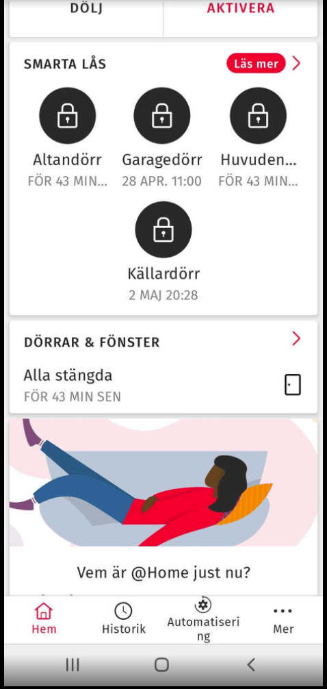 Lås upp altandörren med app