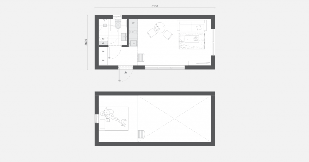 planlösning attefallshus med loft